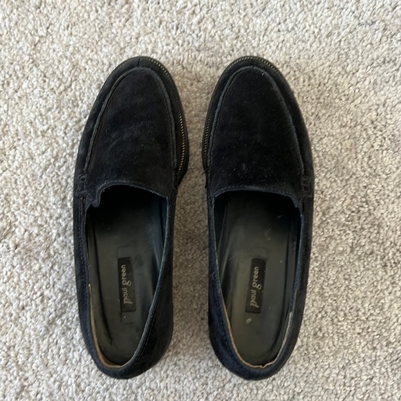 Paul Green black suede loafers size 7. Zipper metal accent/size 7. - Picture 2 of 8